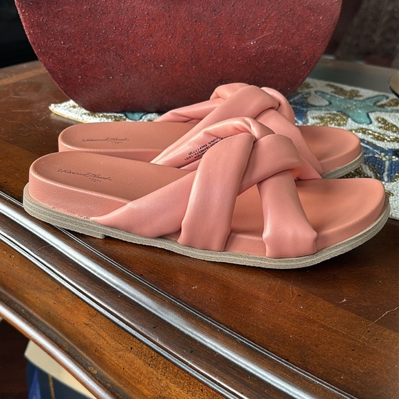 Brand New Universal Thread Cosette Padded Slide Sandals Coral Crisscross Casual - Picture 9 of 13